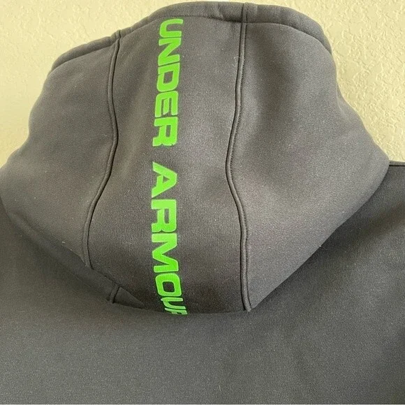 Under Armour Youth Kids Hoodie Pullover Sweater XL Black Green - EUC - Picture 4 of 5